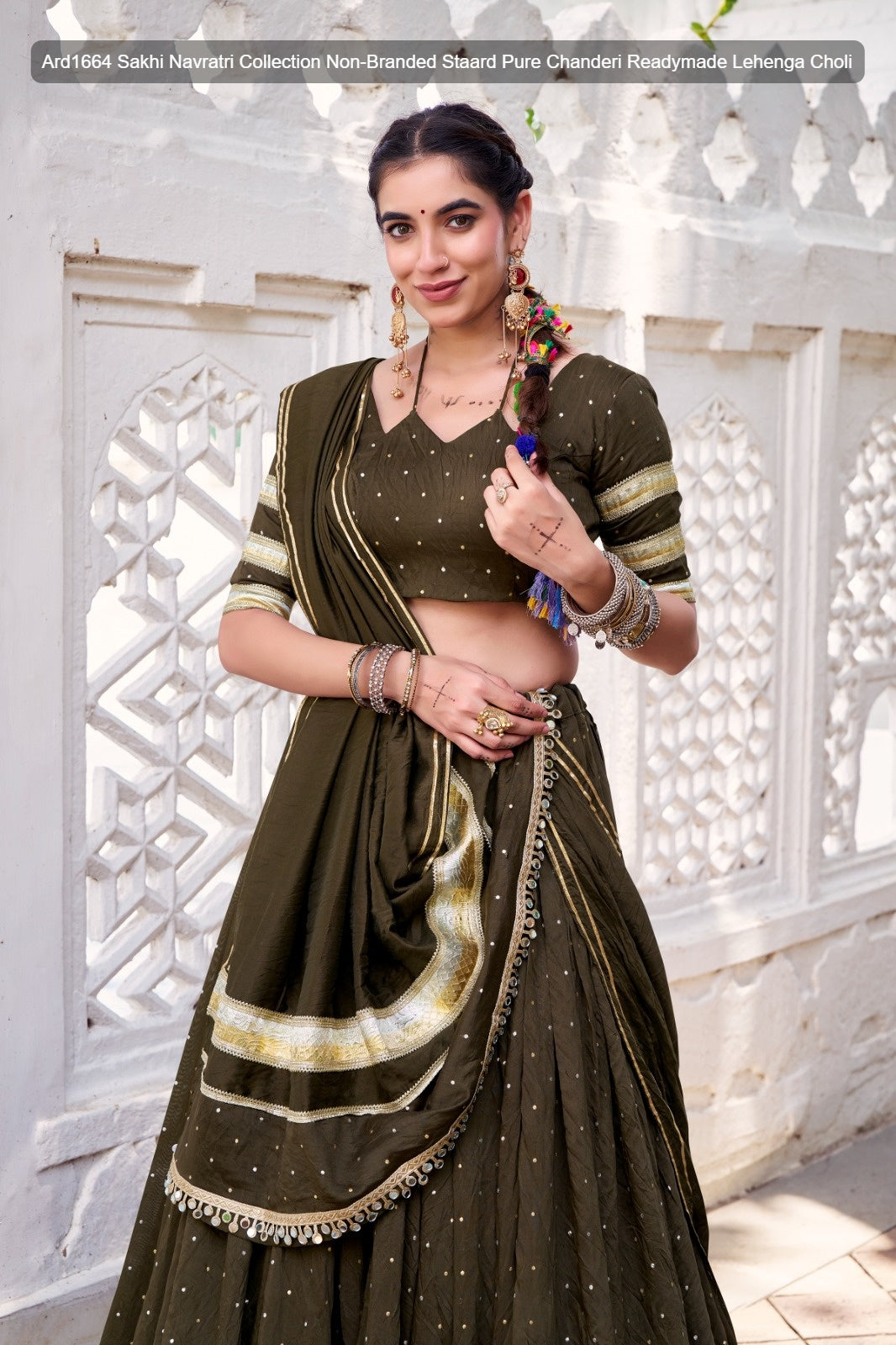Ard1664 Sakhi Navratri Collection Non-Branded Staard Pure Chanderi Readymade Lehenga Choli