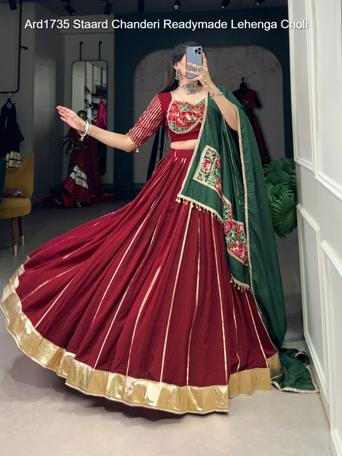 Ard1735 Staard Chanderi Readymade Lehenga Choli