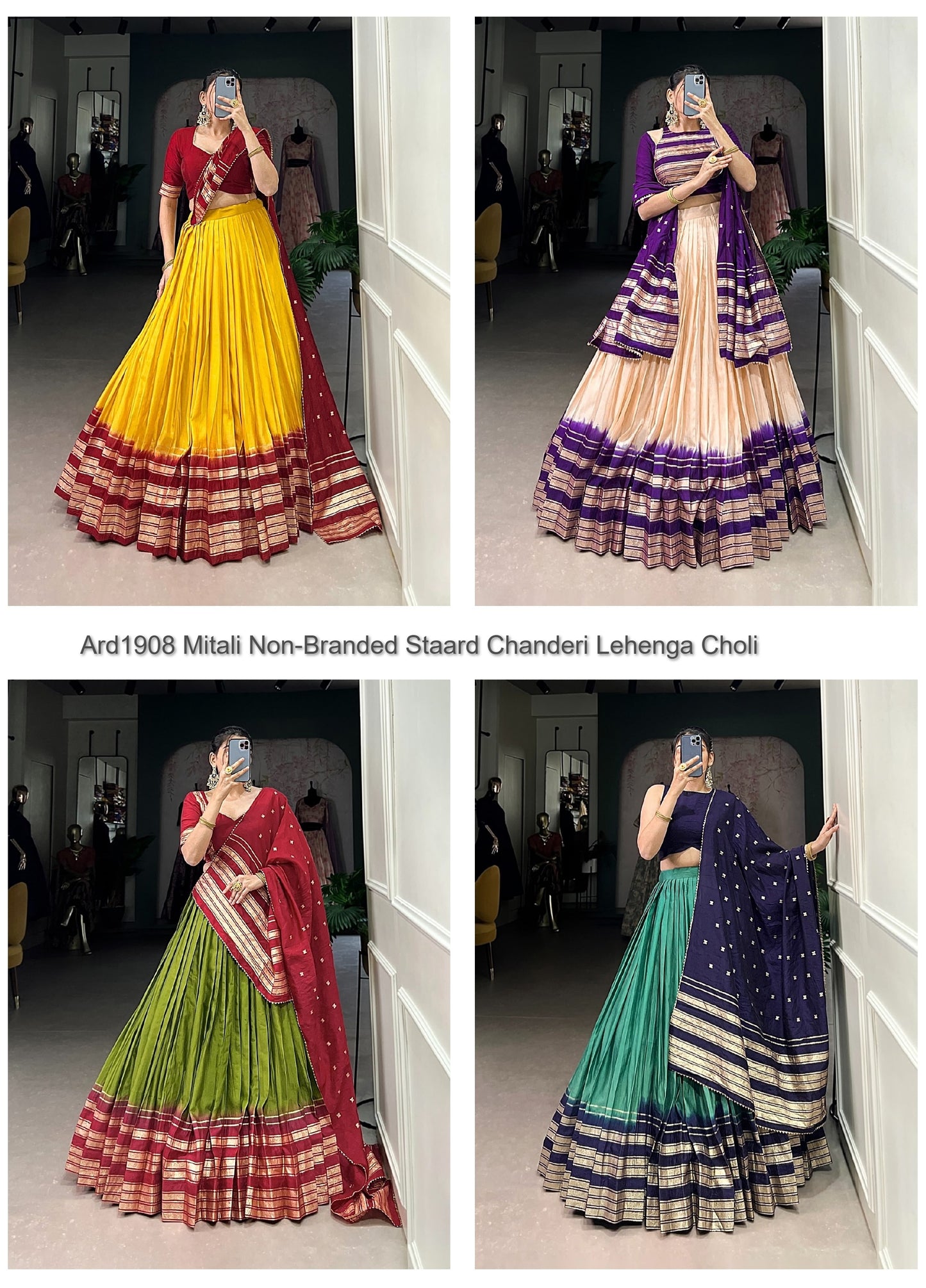 Ard1908 Mitali Non-Branded Staard Chanderi Lehenga Choli