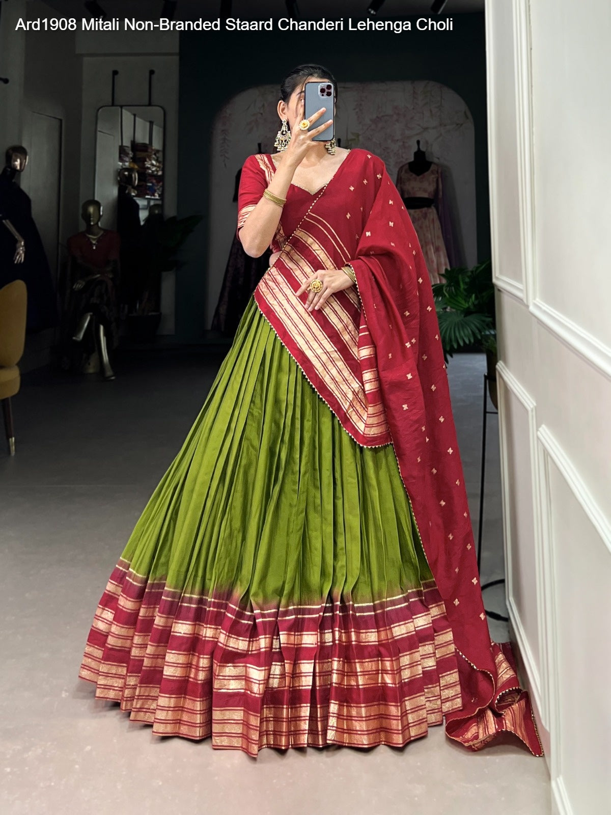 Ard1908 Mitali Non-Branded Staard Chanderi Lehenga Choli