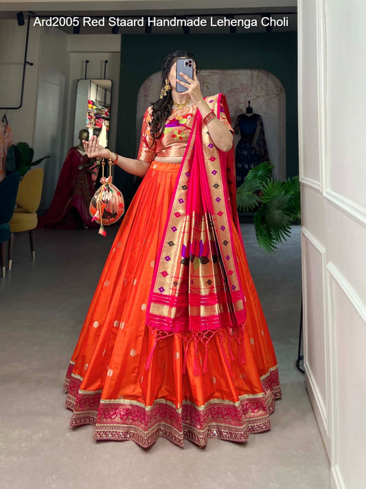 Ard2005 Red Staard Handmade Lehenga Choli