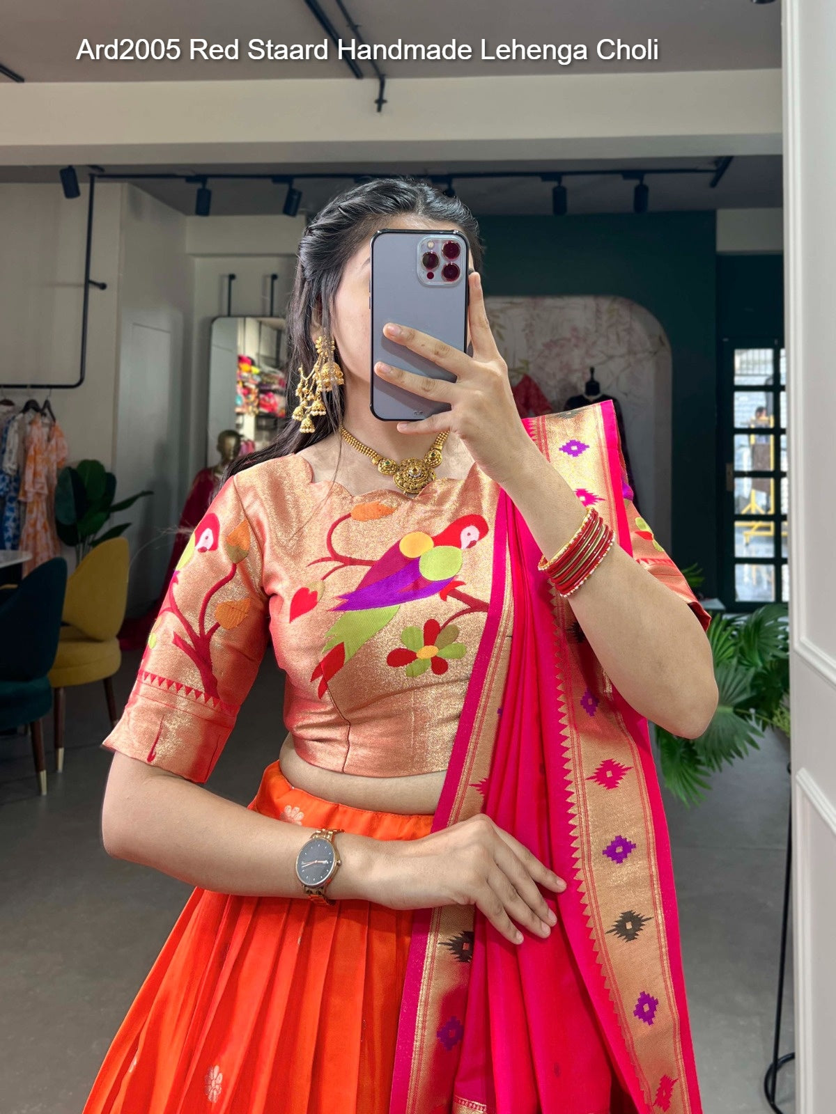 Ard2005 Red Staard Handmade Lehenga Choli