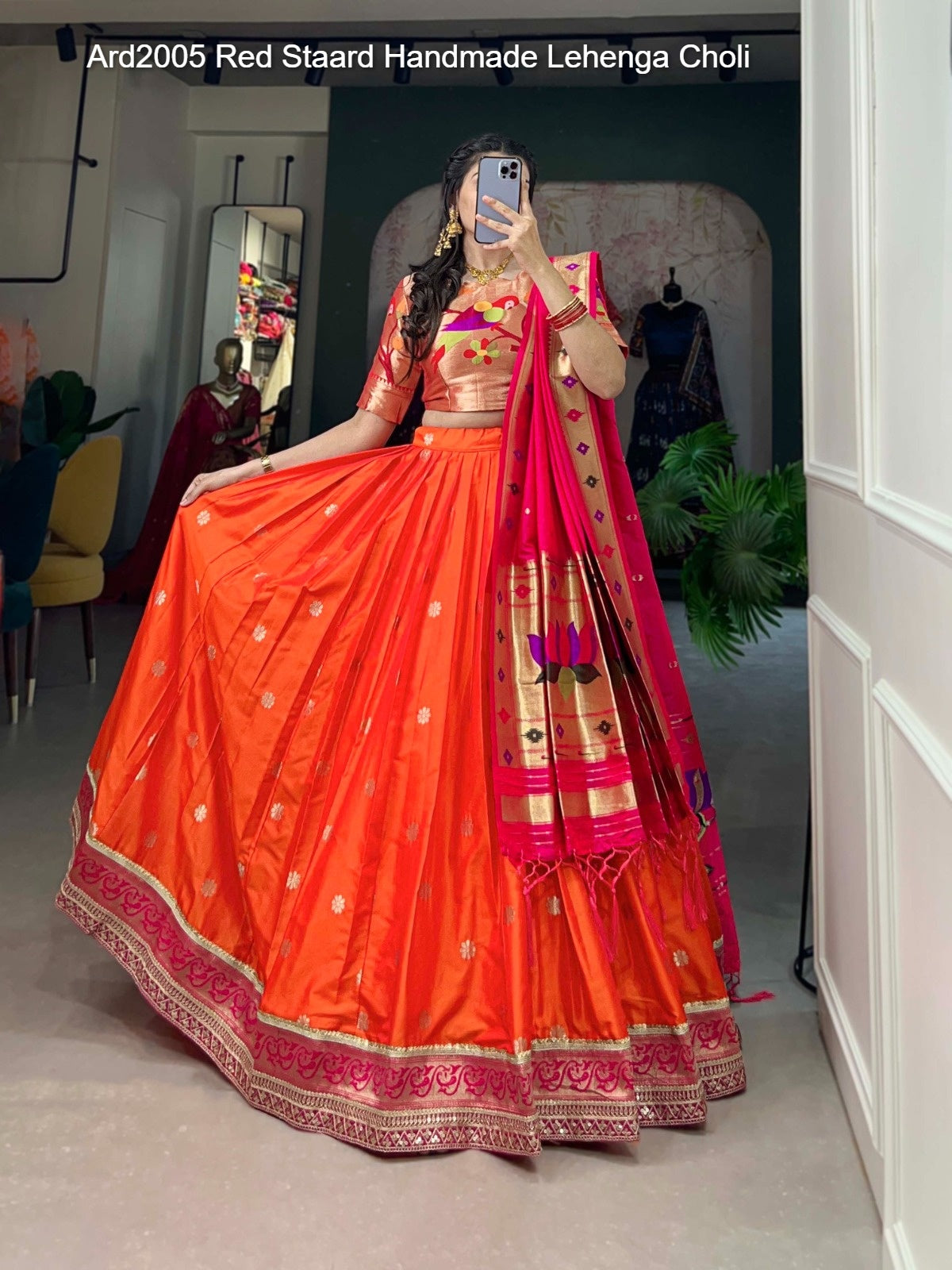 Ard2005 Red Staard Handmade Lehenga Choli
