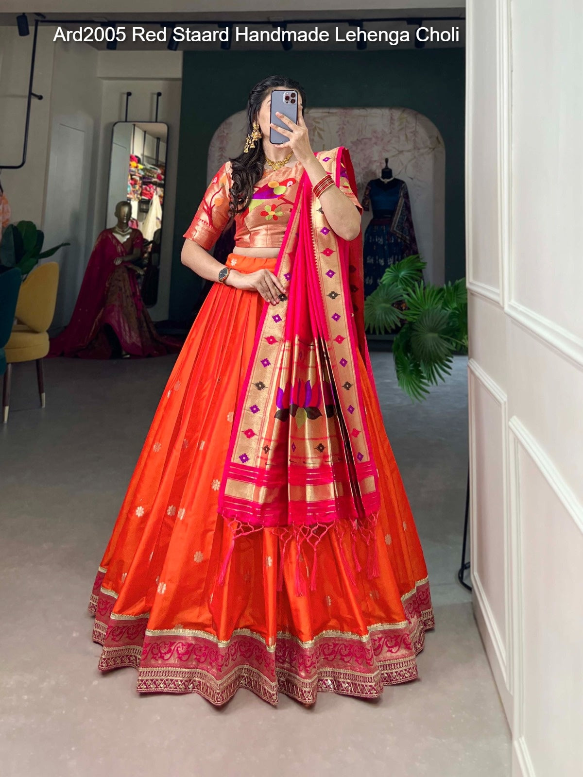 Ard2005 Red Staard Handmade Lehenga Choli
