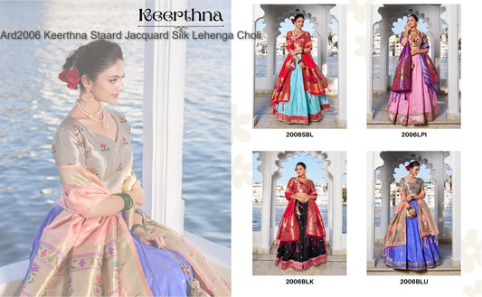 Ard2006 Keerthna Non-Branded Staard Jacquard Silk Lehenga Choli