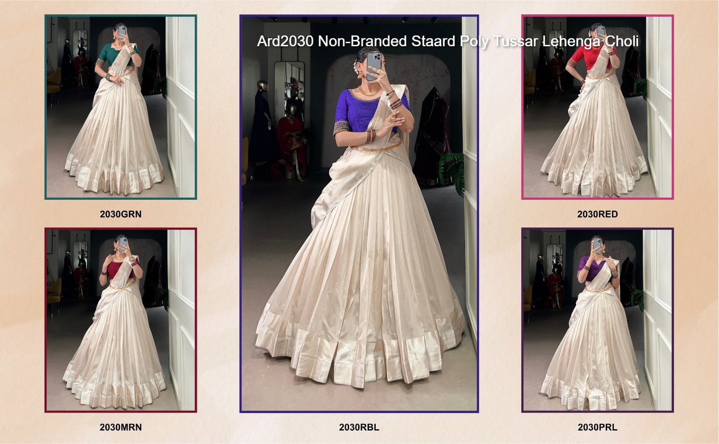 Ard2030 Non-Branded Staard Poly Tussar Lehenga Choli