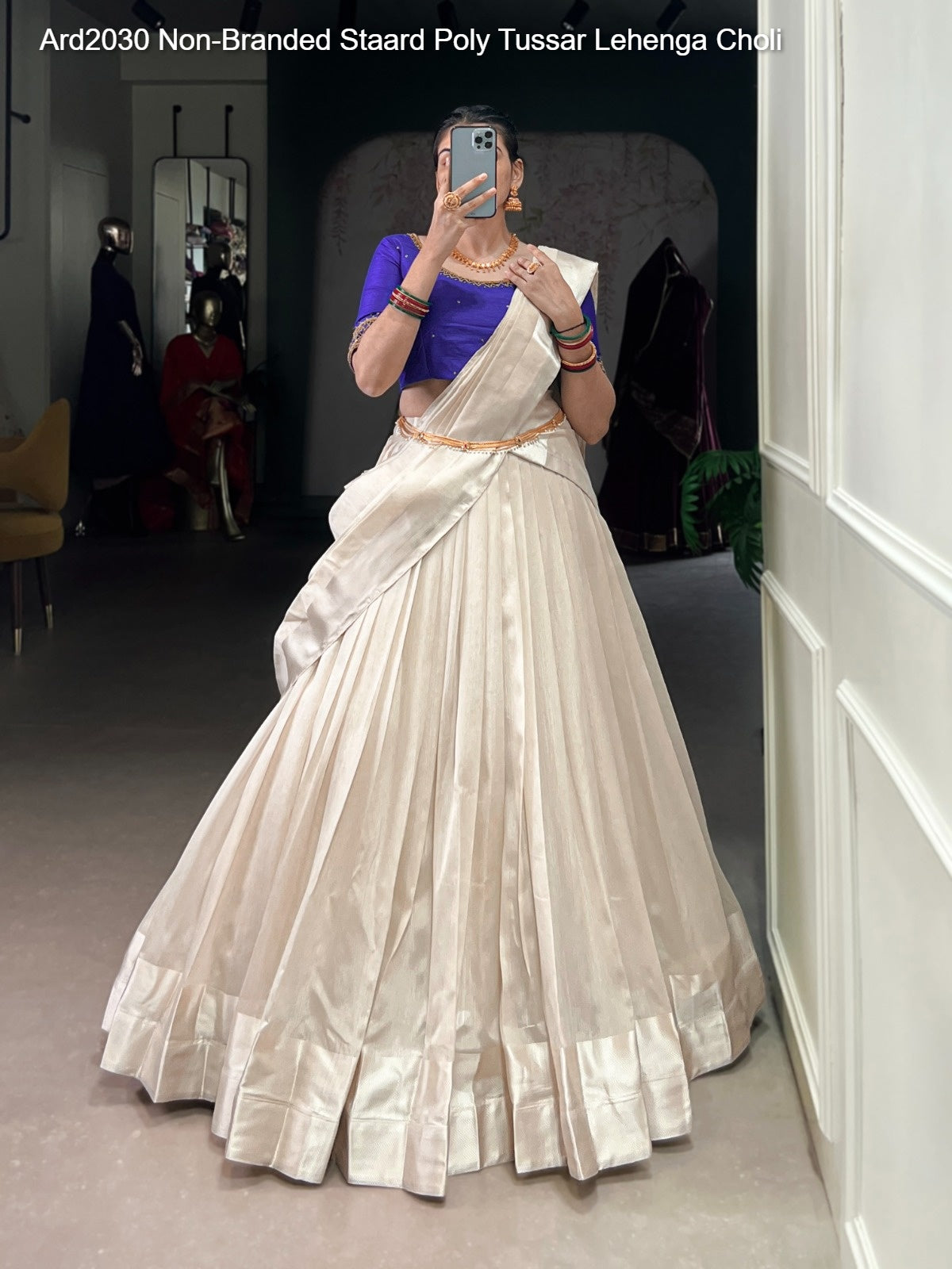 Ard2030 Non-Branded Staard Poly Tussar Lehenga Choli