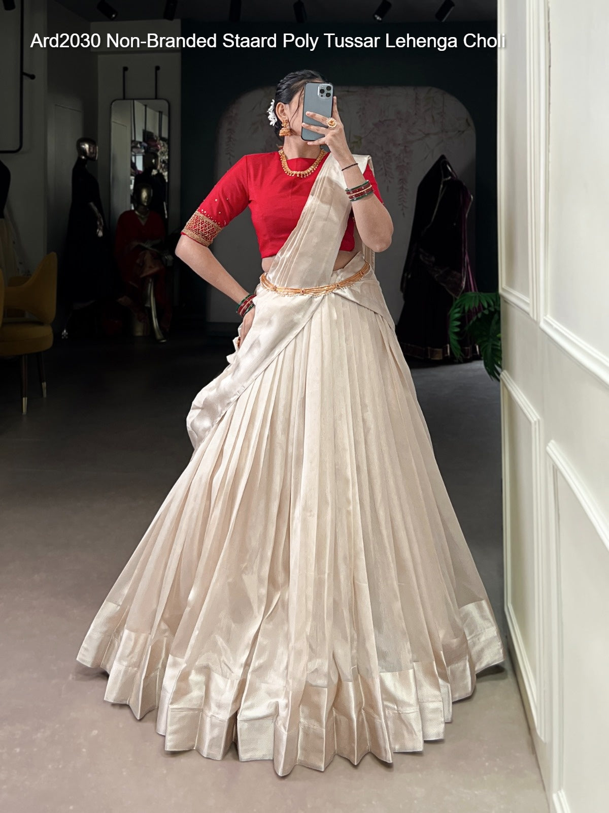 Ard2030 Non-Branded Staard Poly Tussar Lehenga Choli