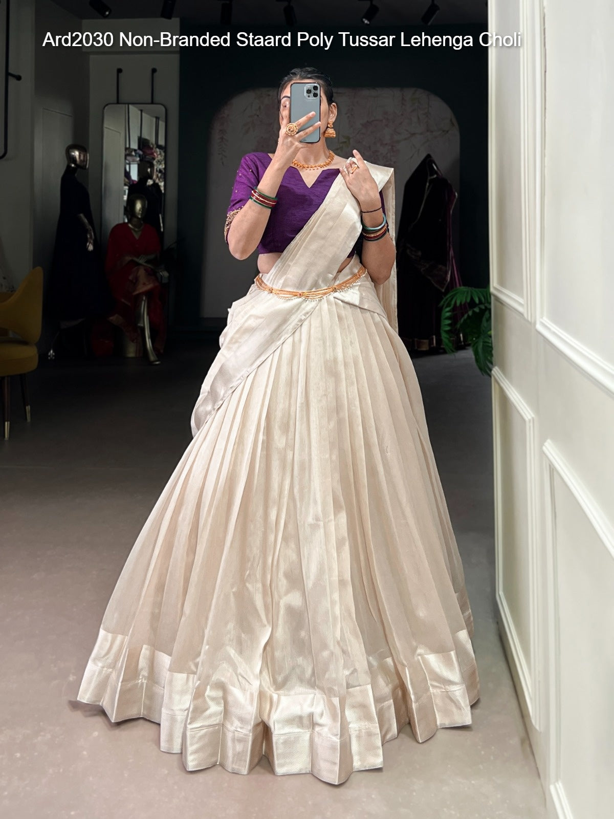 Ard2030 Non-Branded Staard Poly Tussar Lehenga Choli