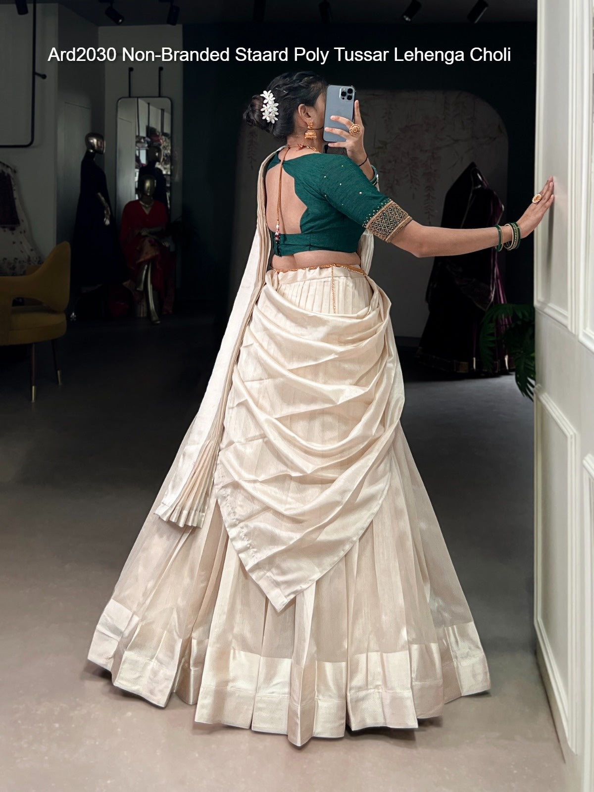 Ard2030 Non-Branded Staard Poly Tussar Lehenga Choli