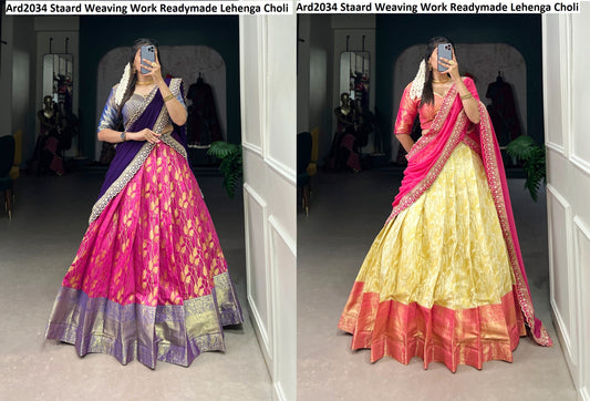 Ard2034 Staard Weaving Work Readymade Lehenga Choli