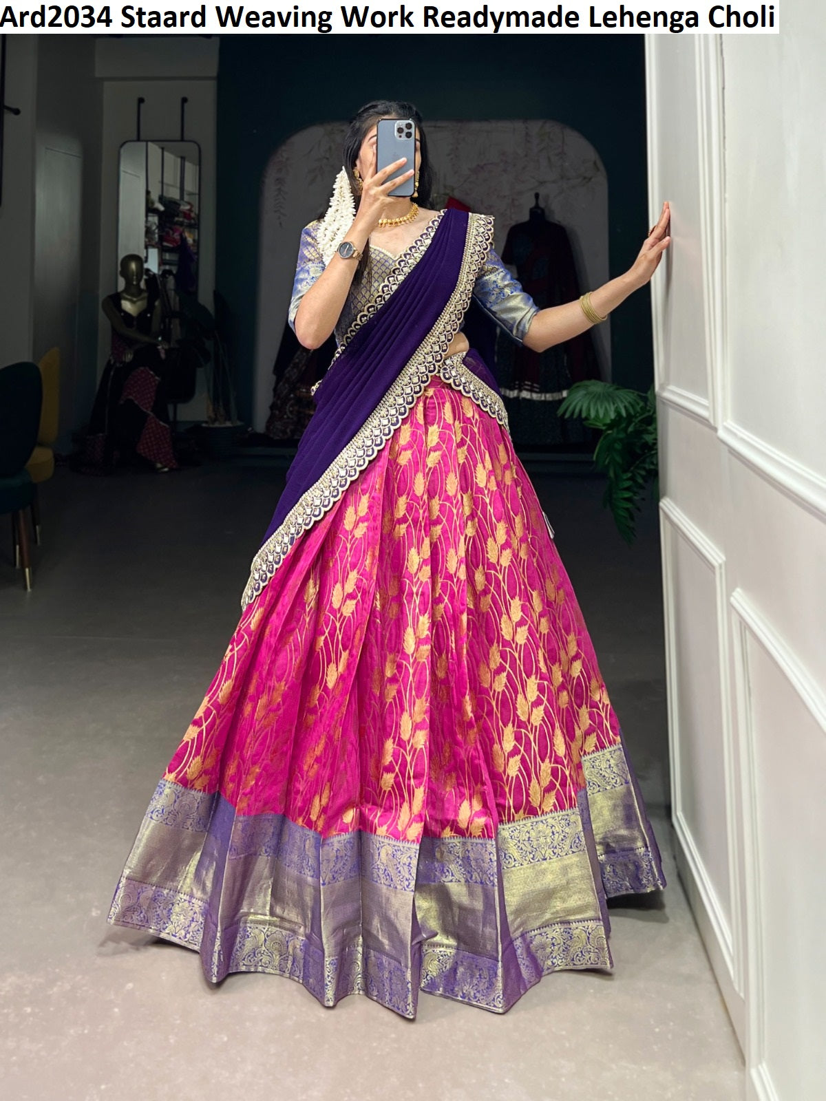 Ard2034 Staard Weaving Work Readymade Lehenga Choli