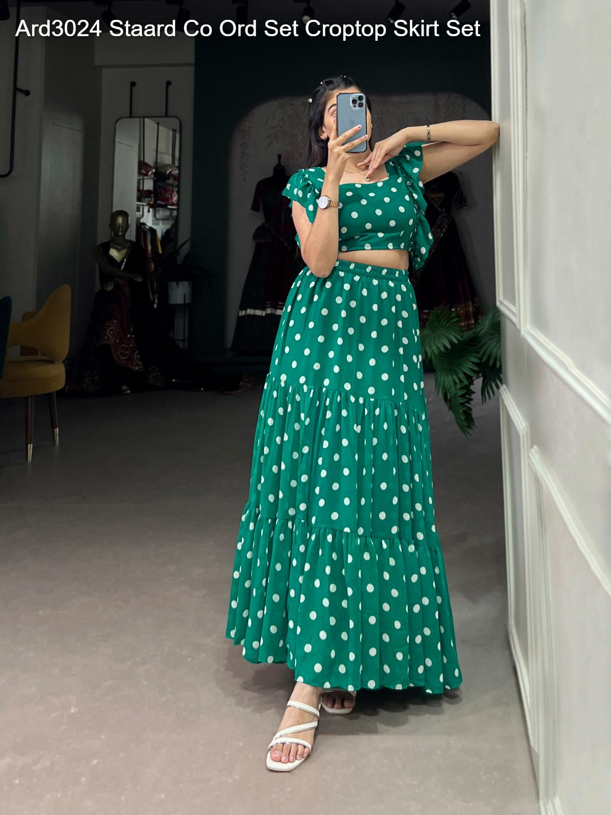 Ard3024 Staard Co Ord Set Croptop Skirt Set