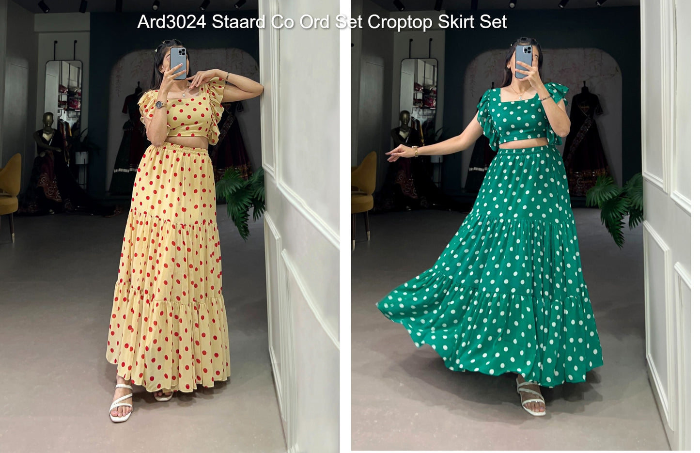 Ard3024 Staard Co Ord Set Croptop Skirt Set