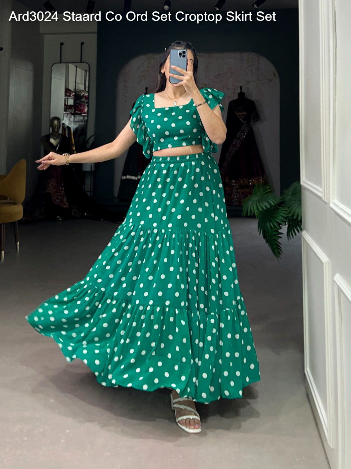 Ard3024 Staard Co Ord Set Croptop Skirt Set