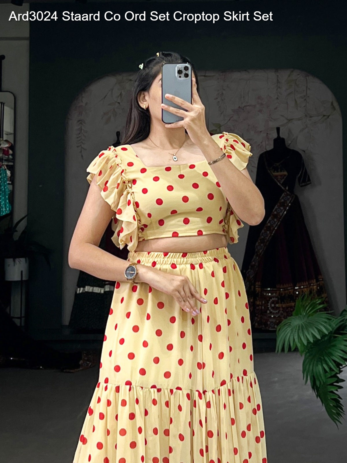 Ard3024 Staard Co Ord Set Croptop Skirt Set