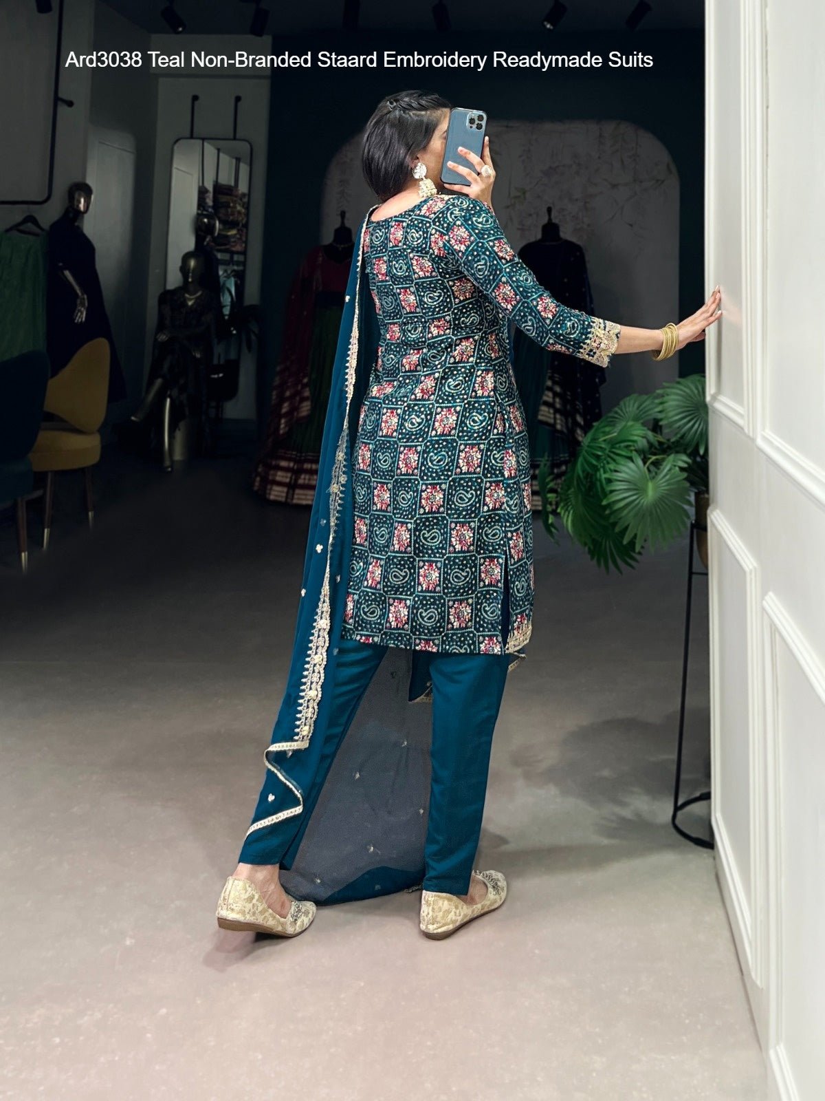 Ard3038 Teal Non-Branded Staard Embroidery Readymade Suits