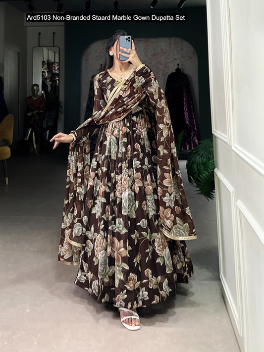 Ard5103 Non-Branded Staard Marble Gown Dupatta Set