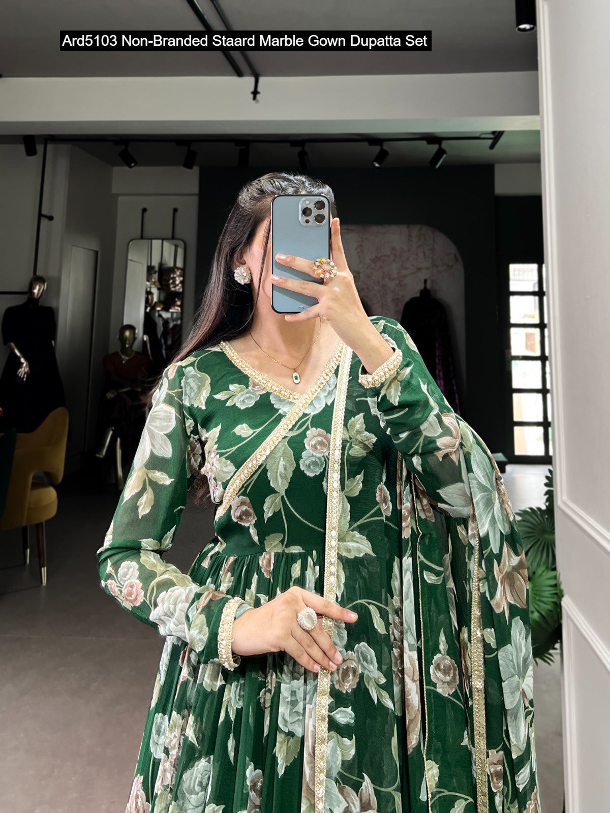 Ard5103 Non-Branded Staard Marble Gown Dupatta Set