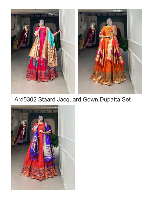 Ard5302 Staard Jacquard Gown Dupatta Set