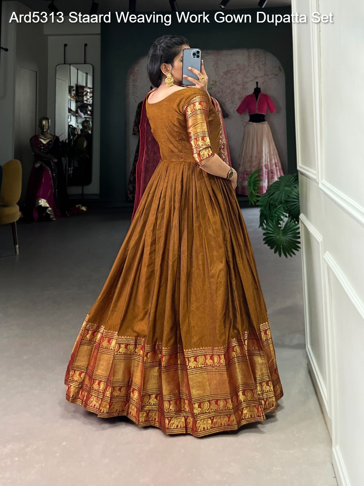 Ard5313 Staard Weaving Work Gown Dupatta Set