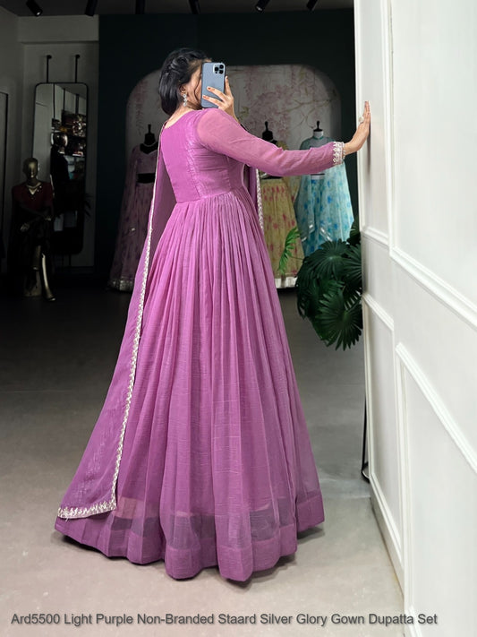 Ard5500 Light Purple Non-Branded Staard Silver Glory Gown Dupatta Set