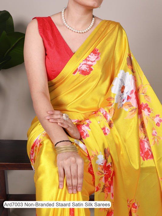 Ard7003 Non-Branded Staard Satin Silk Sarees
