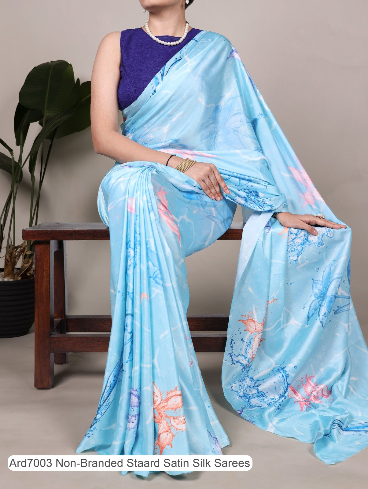 Ard7003 Non-Branded Staard Satin Silk Sarees