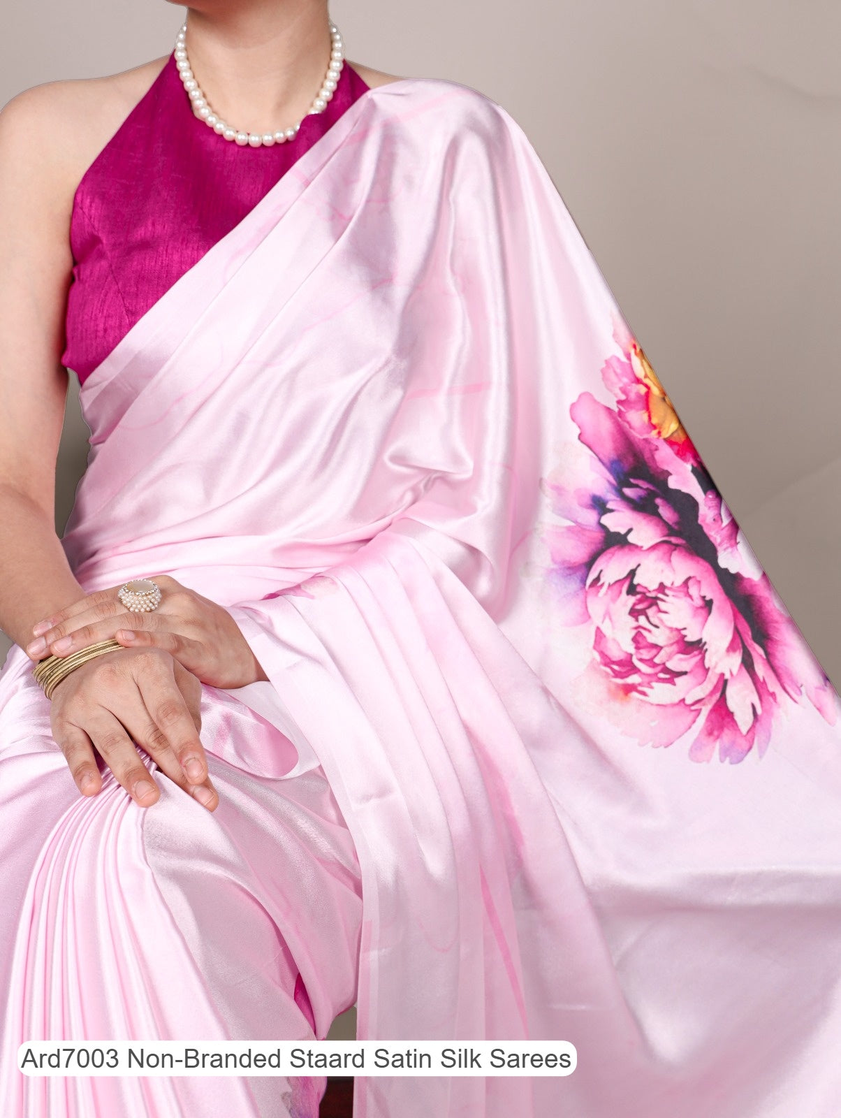 Ard7003 Non-Branded Staard Satin Silk Sarees