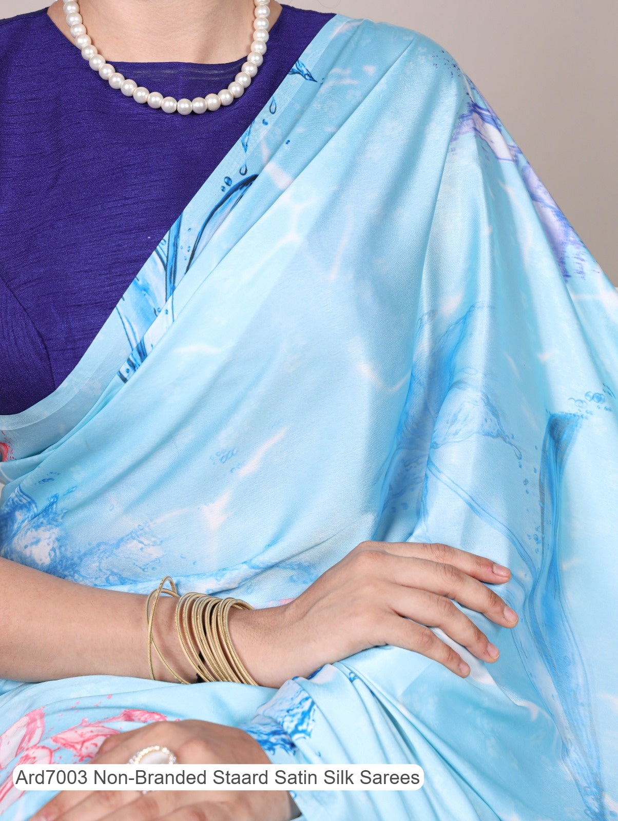 Ard7003 Non-Branded Staard Satin Silk Sarees