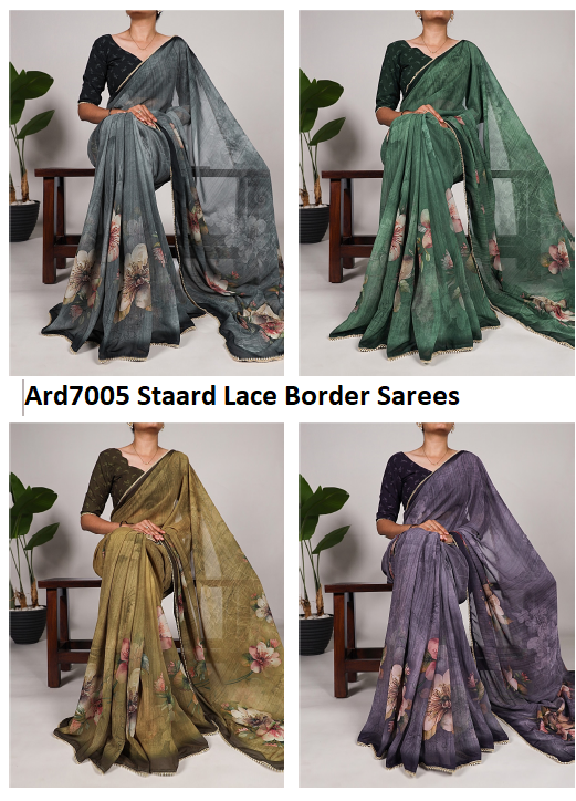 Ard7005 Staard Lace Border Sarees