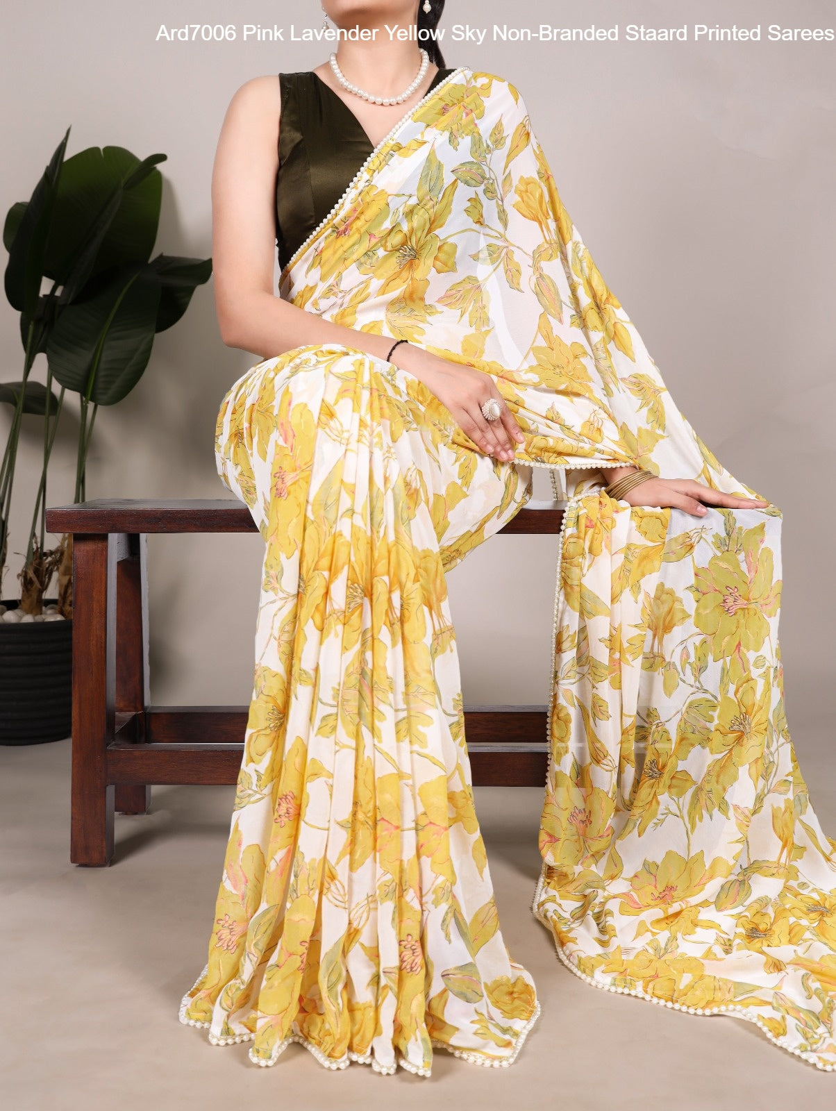 Ard7006 Pink Lavender Yellow Sky Non-Branded Staard Printed Sarees