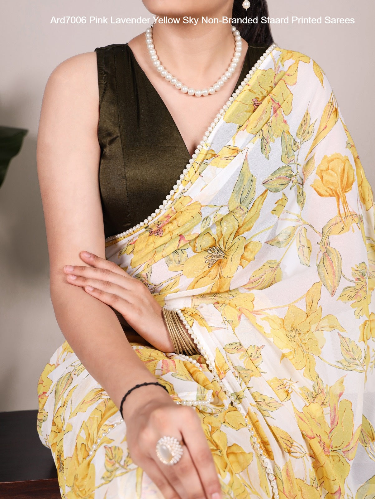 Ard7006 Pink Lavender Yellow Sky Non-Branded Staard Printed Sarees
