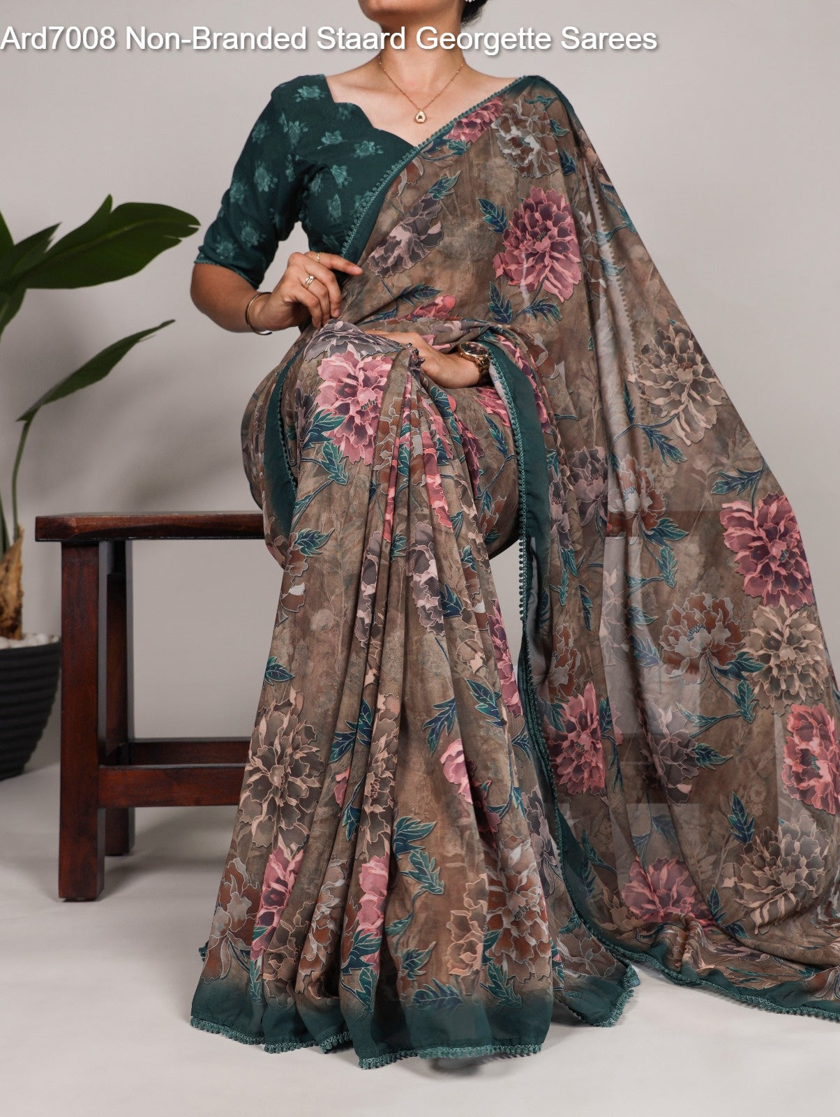 Ard7008 Non-Branded Staard Georgette Sarees