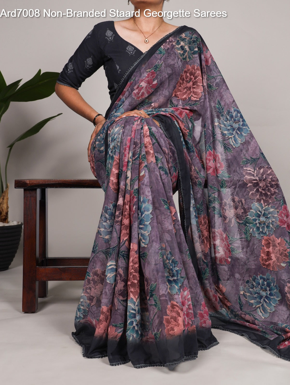 Ard7008 Non-Branded Staard Georgette Sarees