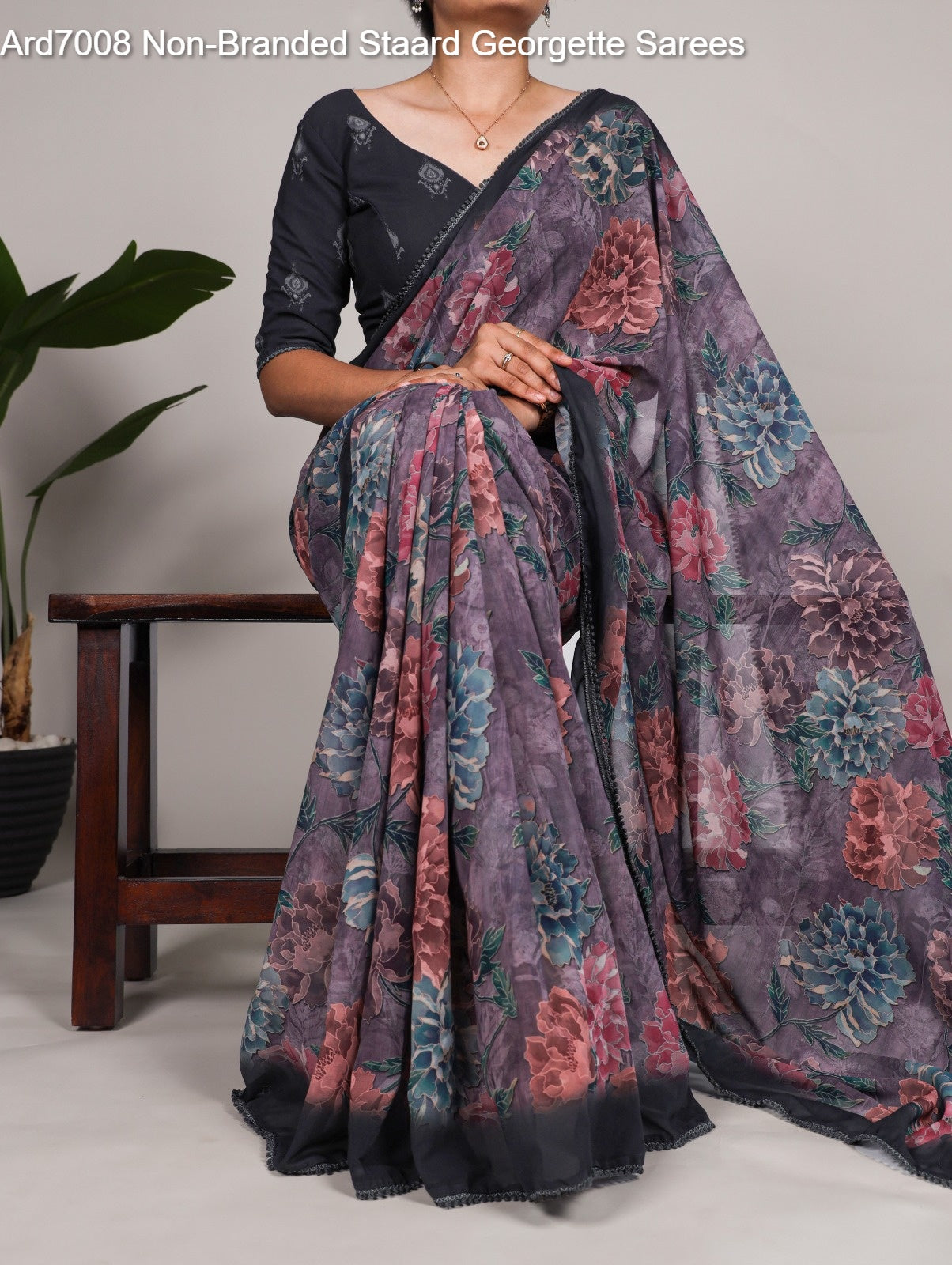 Ard7008 Non-Branded Staard Georgette Sarees