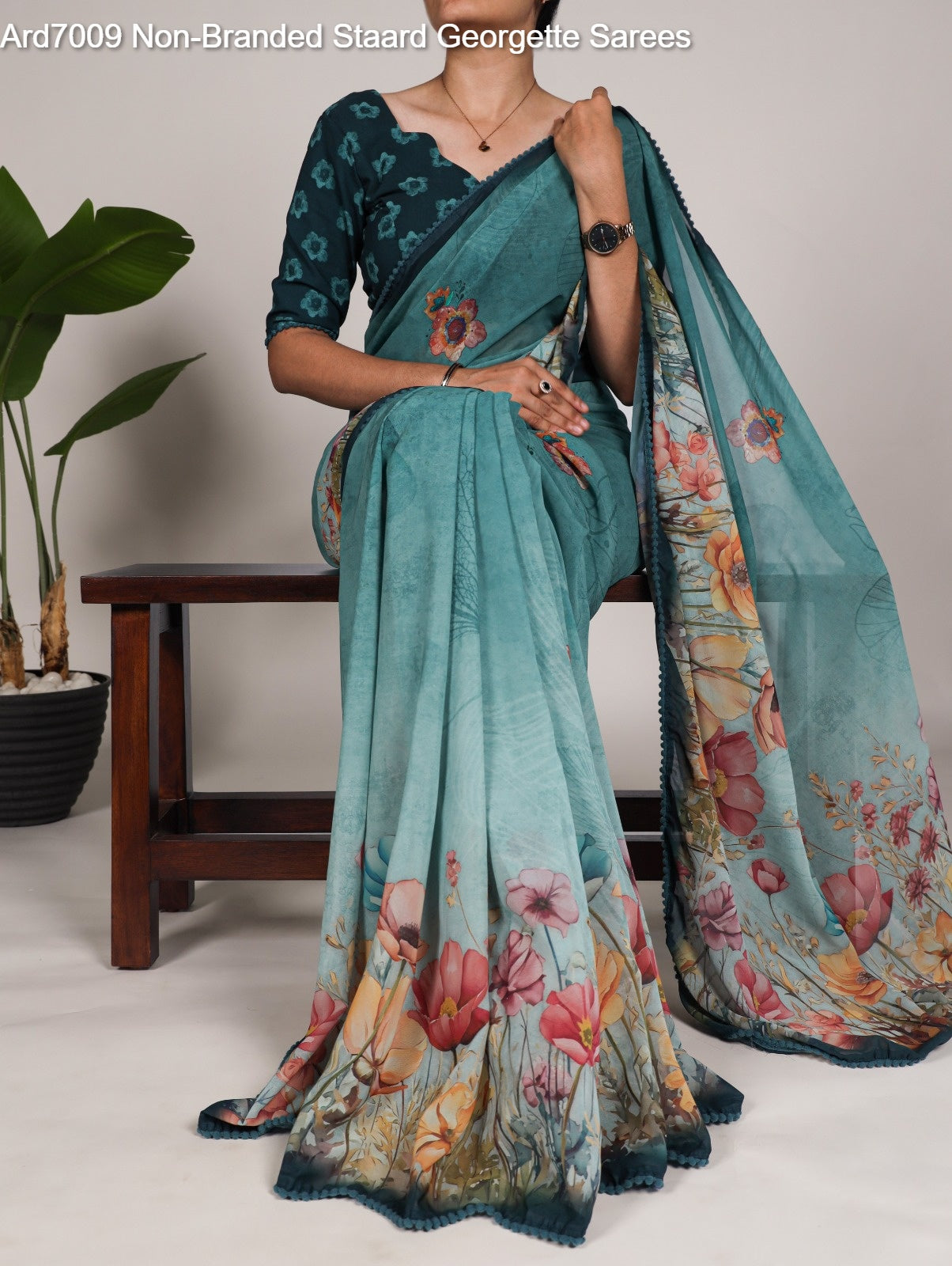 Ard7009 Non-Branded Staard Georgette Sarees