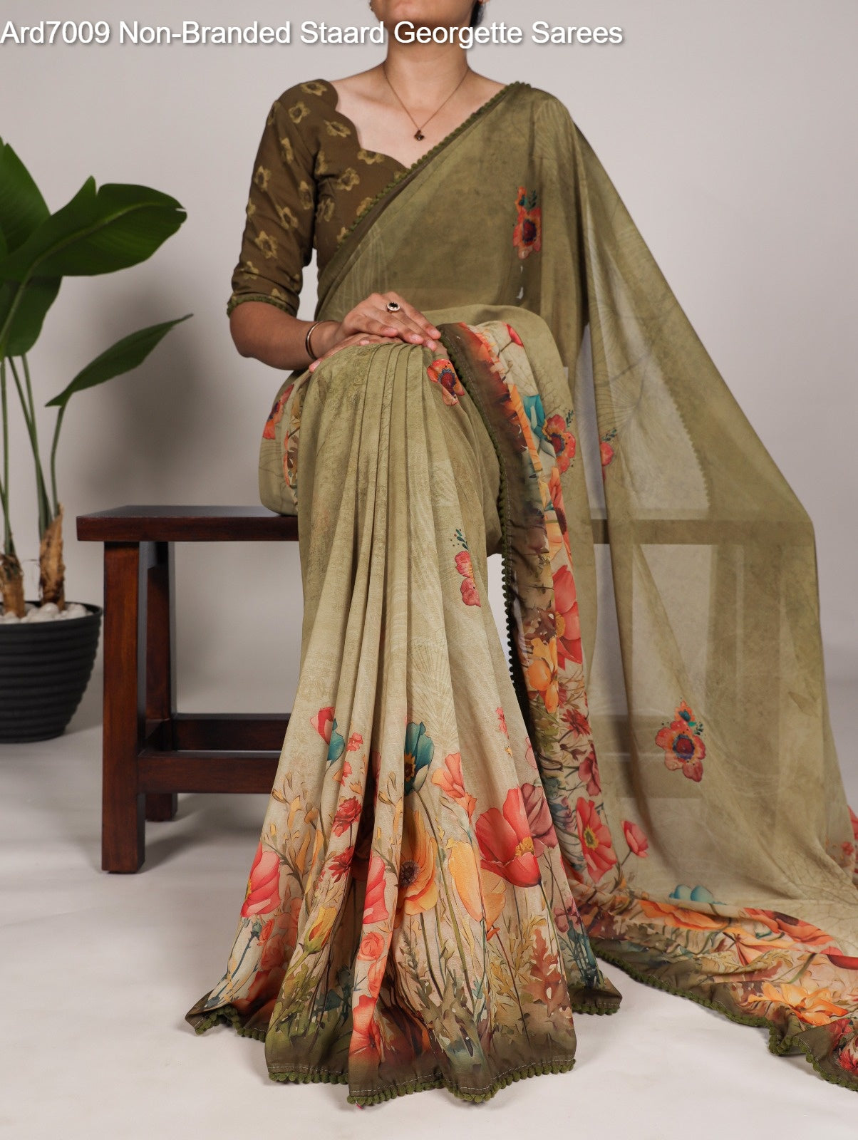 Ard7009 Non-Branded Staard Georgette Sarees