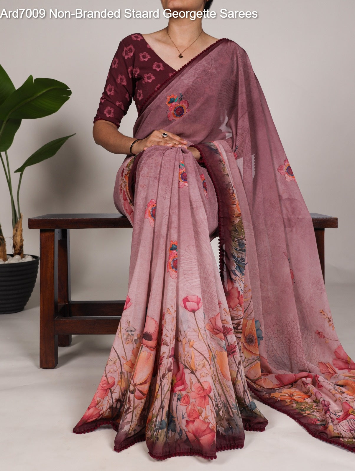 Ard7009 Non-Branded Staard Georgette Sarees