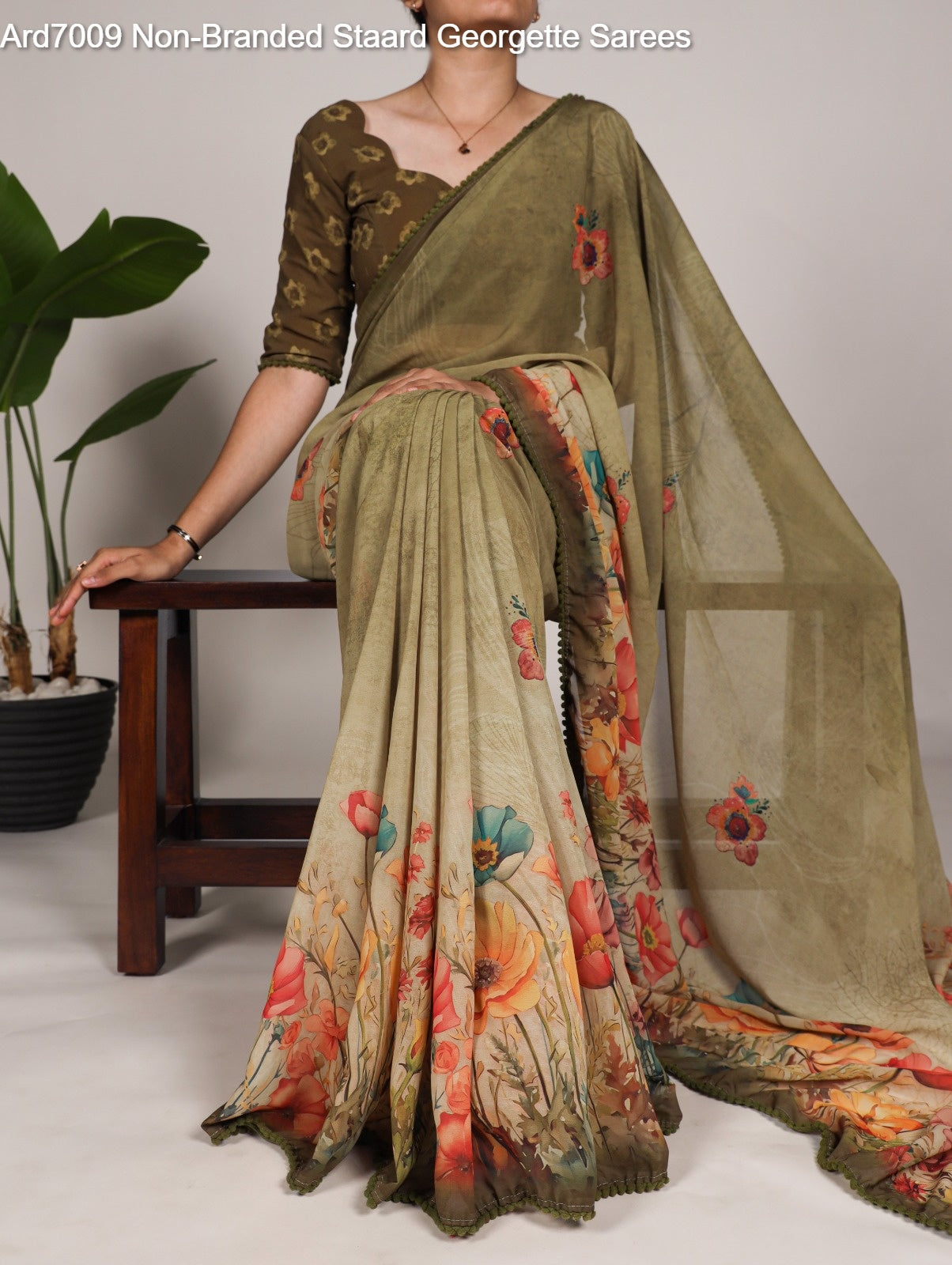 Ard7009 Non-Branded Staard Georgette Sarees