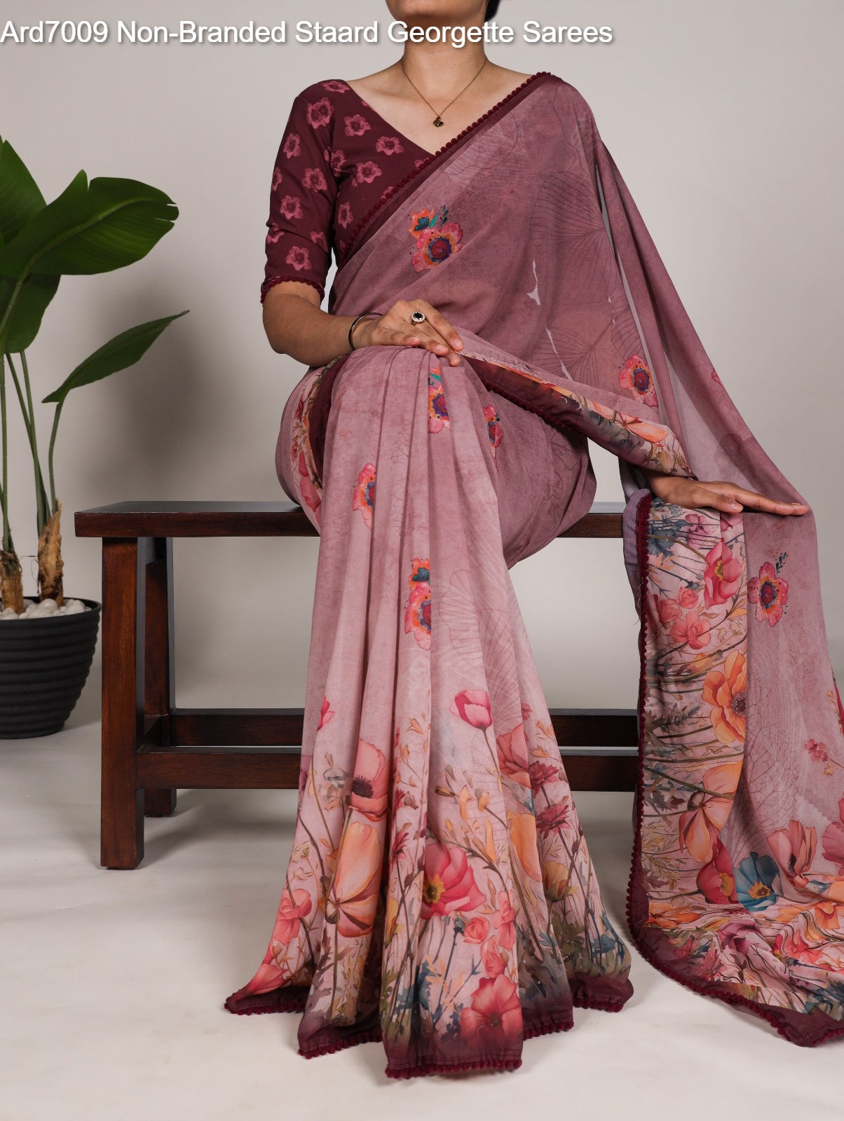 Ard7009 Non-Branded Staard Georgette Sarees