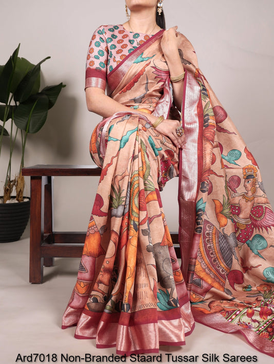 Ard7018 Non-Branded Staard Tussar Silk Sarees