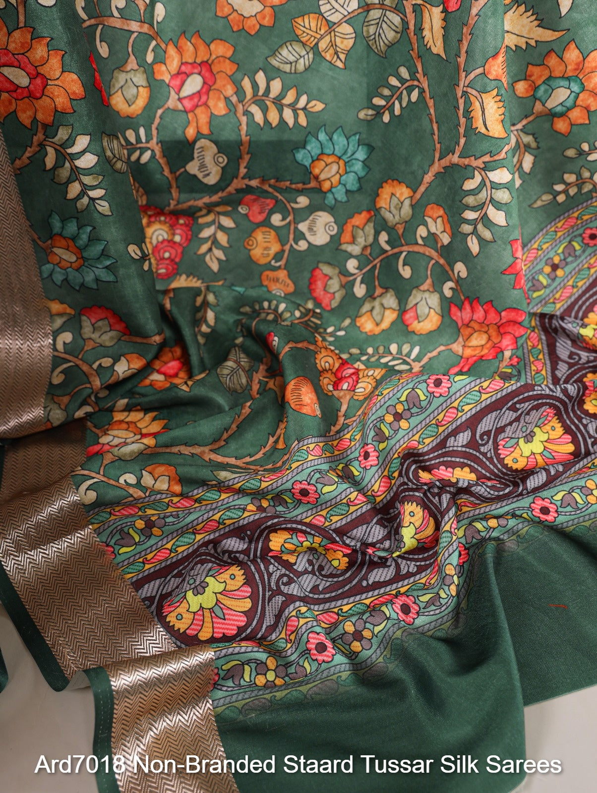 Ard7018 Non-Branded Staard Tussar Silk Sarees