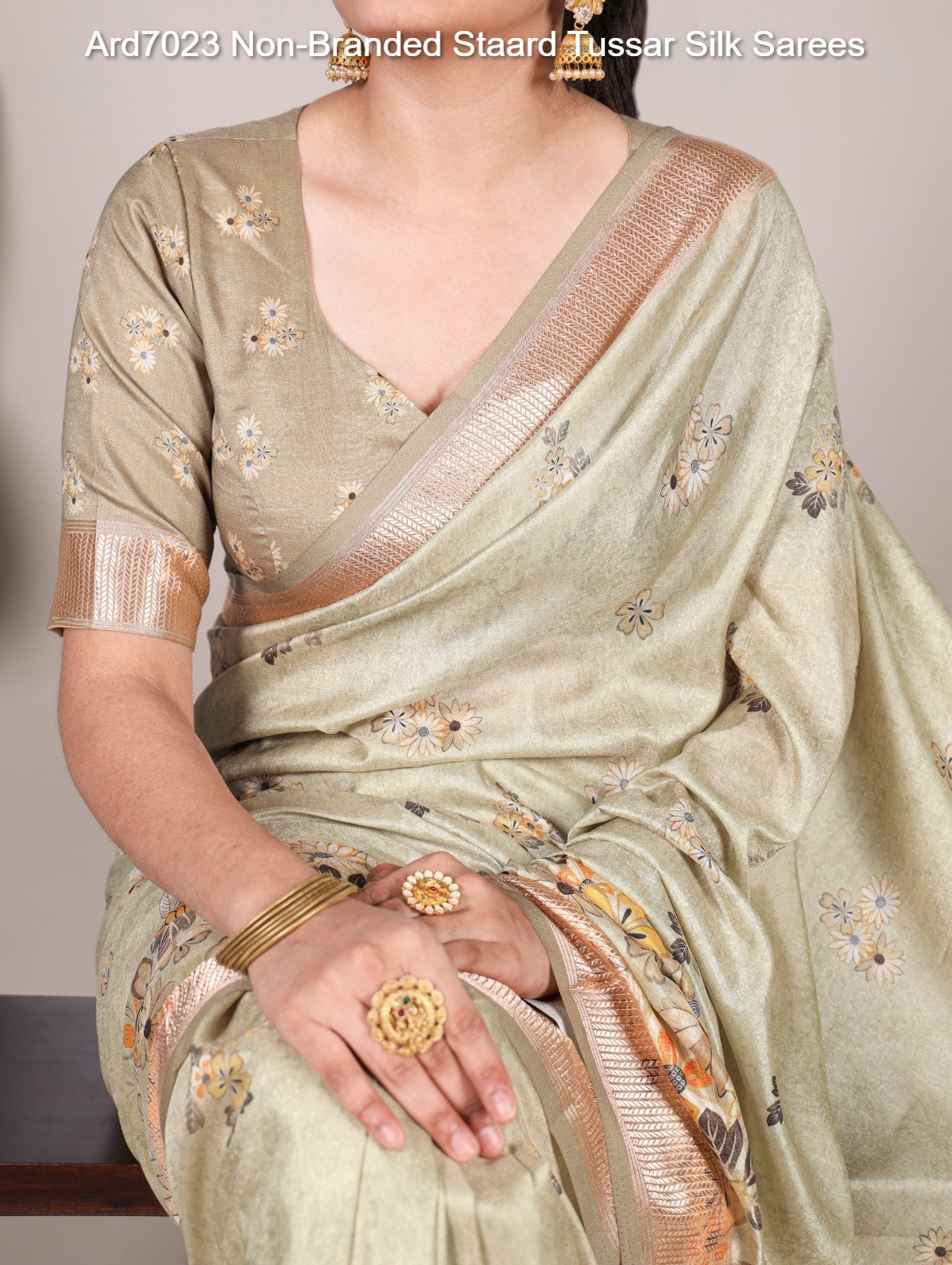 Ard7023 Non-Branded Staard Tussar Silk Sarees