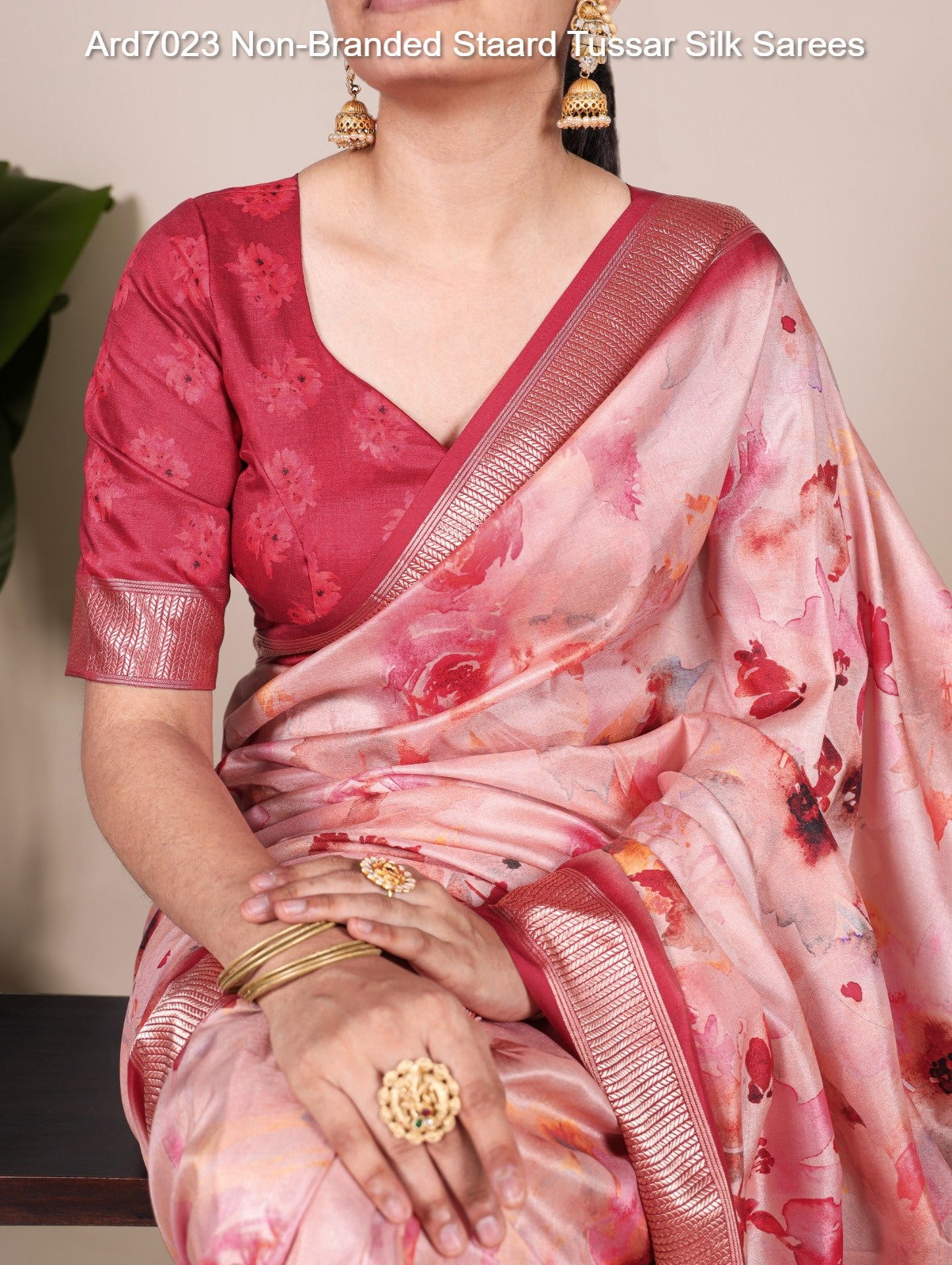 Ard7023 Non-Branded Staard Tussar Silk Sarees