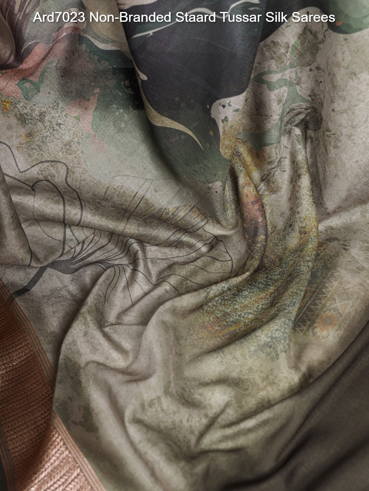 Ard7023 Non-Branded Staard Tussar Silk Sarees