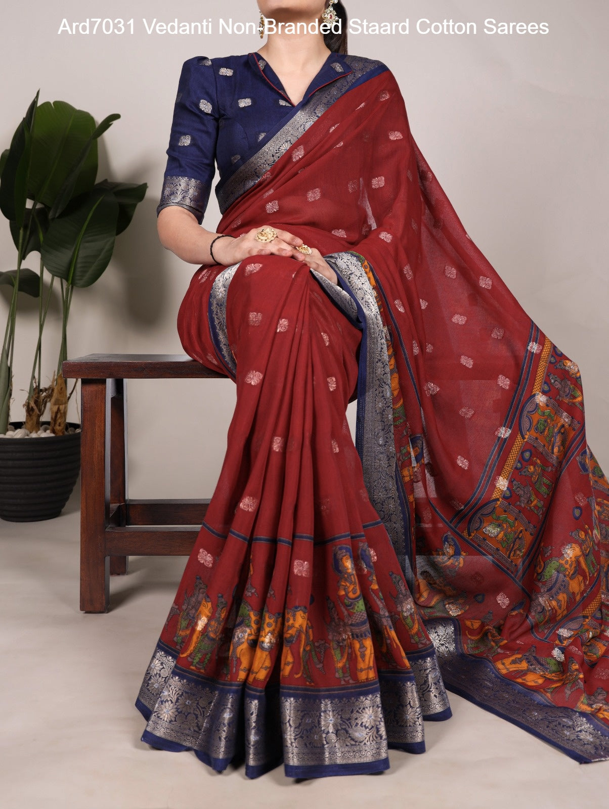 Ard7031 Vedanti Non-Branded Staard Cotton Sarees