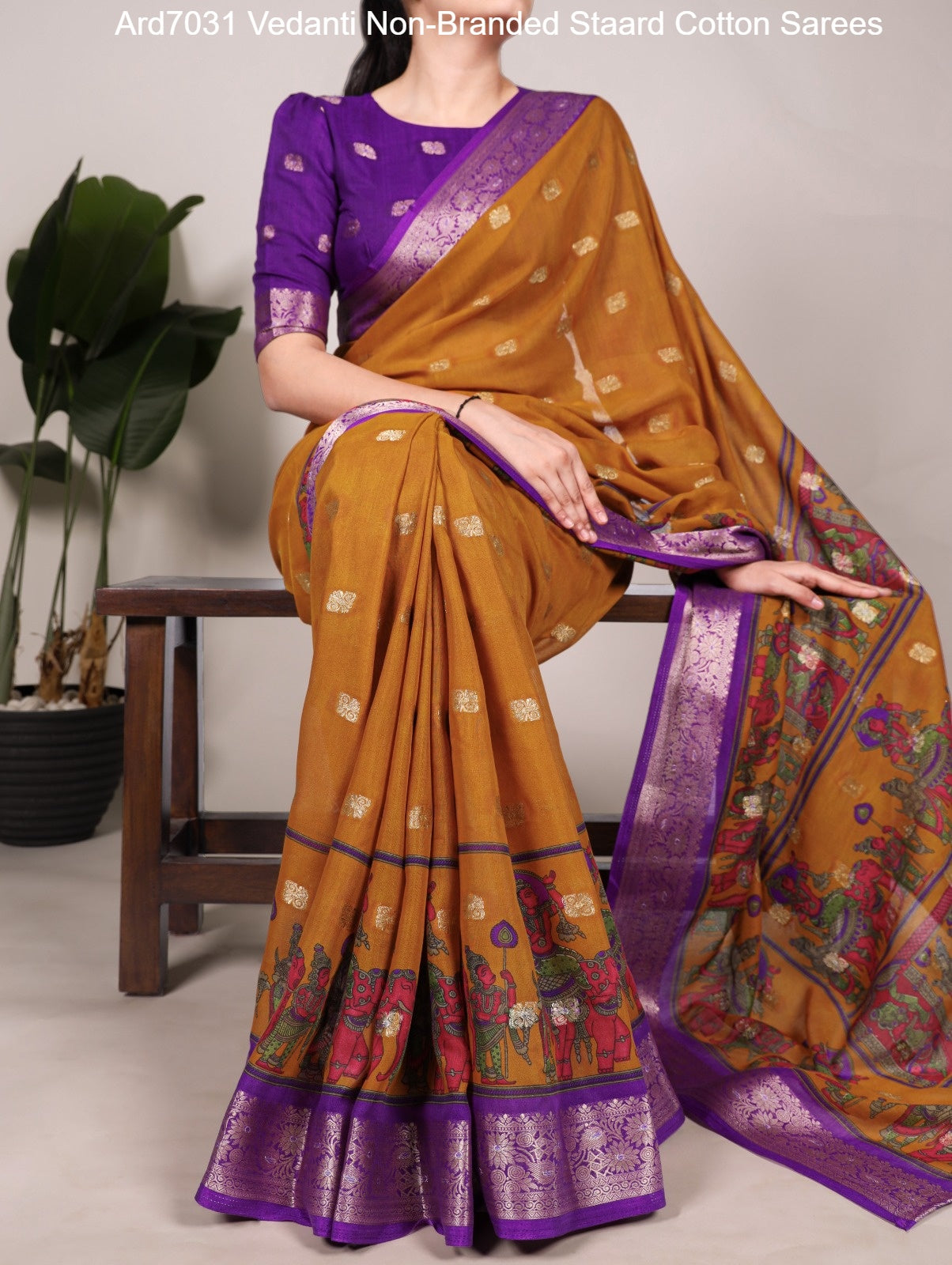 Ard7031 Vedanti Non-Branded Staard Cotton Sarees