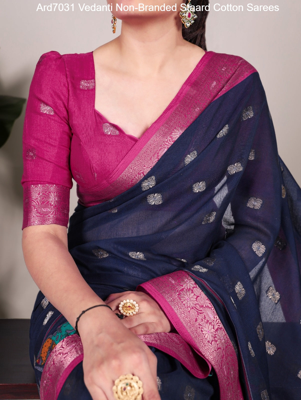 Ard7031 Vedanti Non-Branded Staard Cotton Sarees