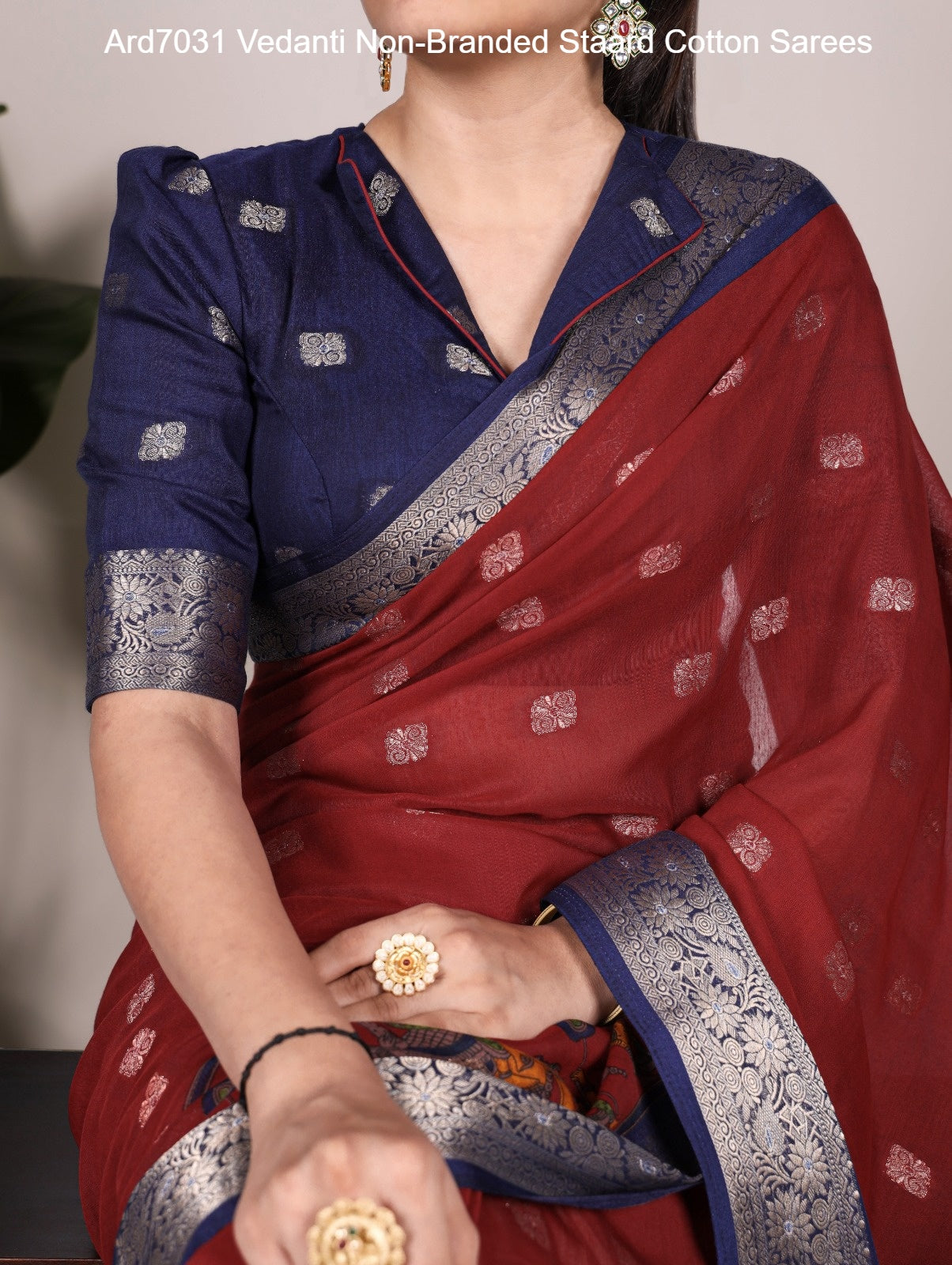 Ard7031 Vedanti Non-Branded Staard Cotton Sarees